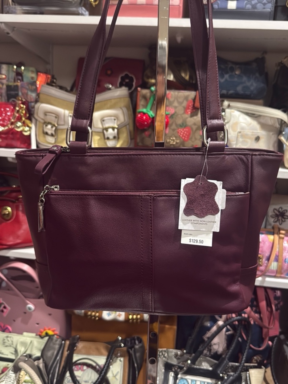 Giani Bernini tote leather in Burgundy color